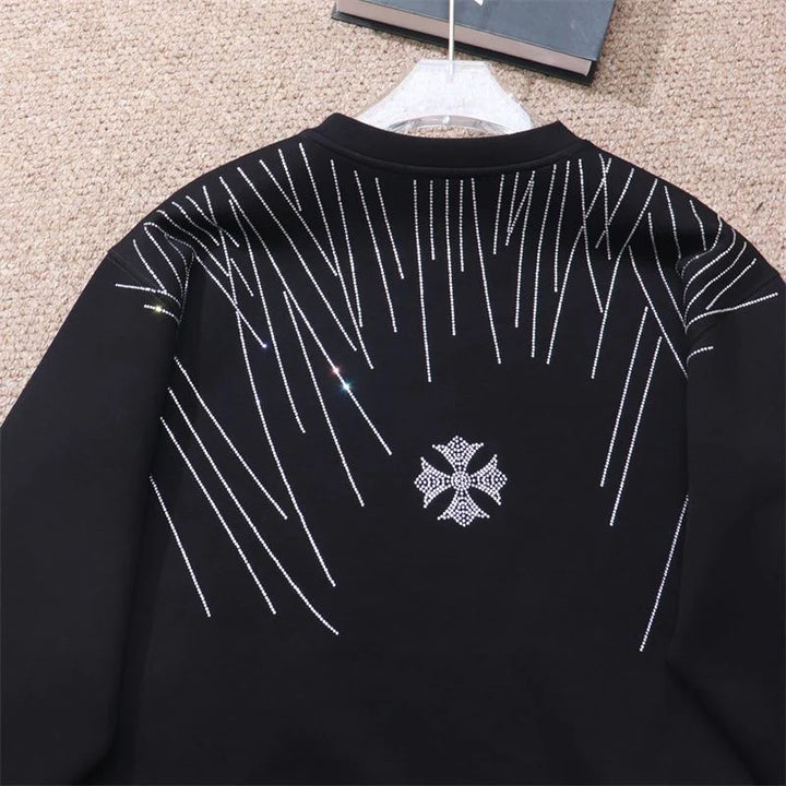 CHROME HEARTS RHINESTONE DESIGN SWEATSHIRT BLACK