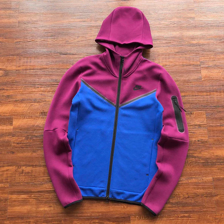 NIKE TECH FLEECE HOODIE X SANGRIA/GAME ROYAL