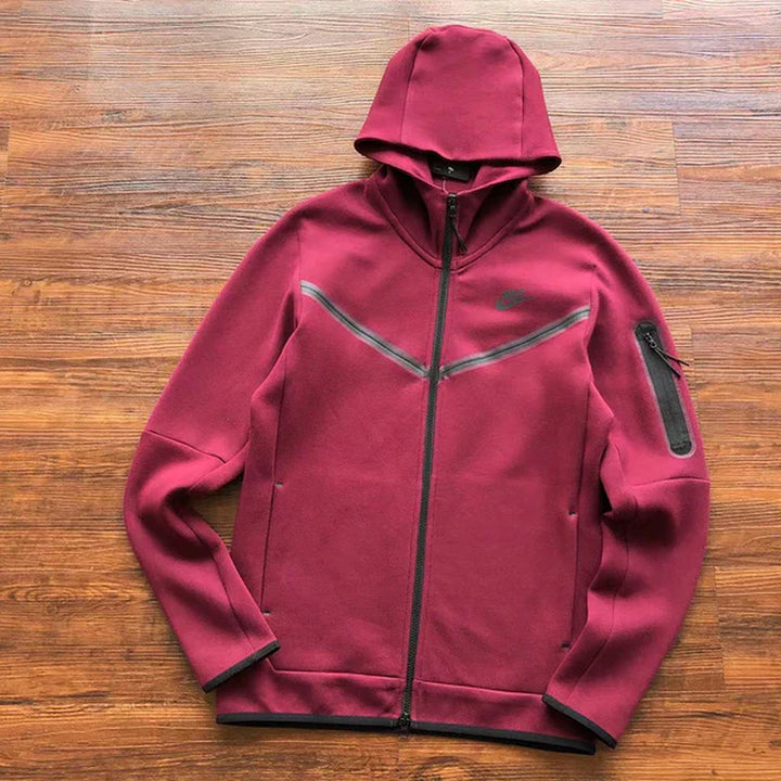 NIKE TECH FLEECE HOODIE X BURGUNDY