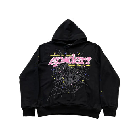 SP5DER P*NK V2 HOODIE BLACK