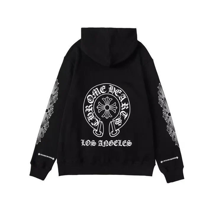 CHROME HEARTS ASYMMETRICAL ZIP HOODIE BLACK