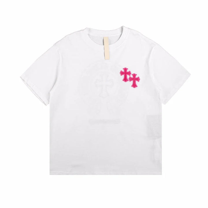 CHROME HEARTS HORSE SHOE LOGO T-SHIRT WHITE PINK