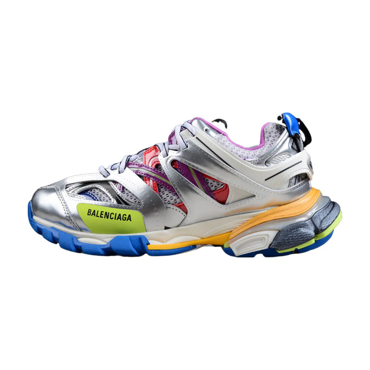 BALENCIAGA TRACK X LEATHER FREE WHITE SILVER MULTI