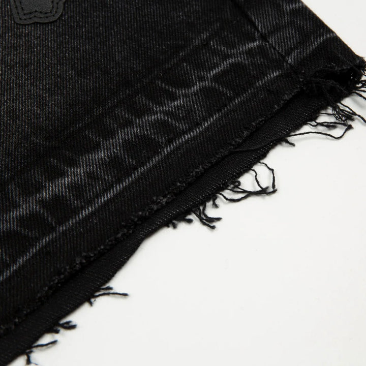 CHROME HEARTS BLACK CROSS PATCH JORTS BLACK