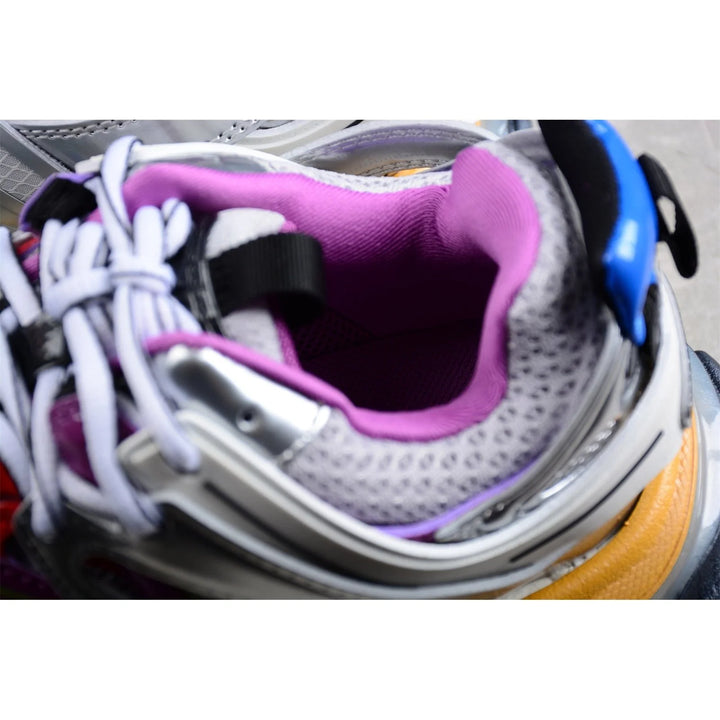 BALENCIAGA TRACK X LEATHER FREE WHITE SILVER MULTI