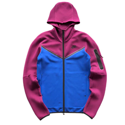 NIKE TECH FLEECE HOODIE X SANGRIA/GAME ROYAL