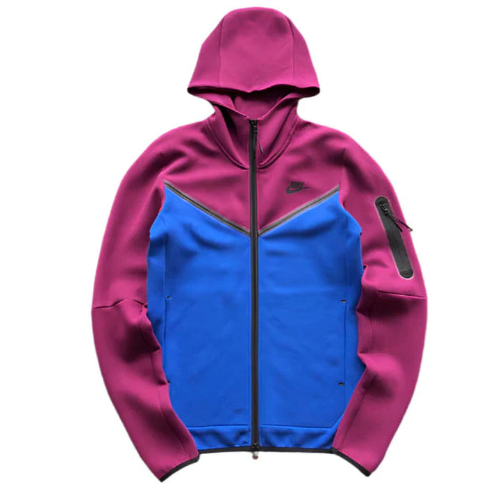 NIKE TECH FLEECE HOODIE X SANGRIA/GAME ROYAL