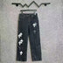 CHROME HEARTS WHITE CROSS PATCH JEANS BLACK
