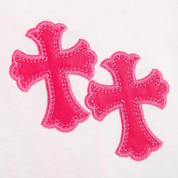 CHROME HEARTS HORSE SHOE LOGO T-SHIRT WHITE PINK