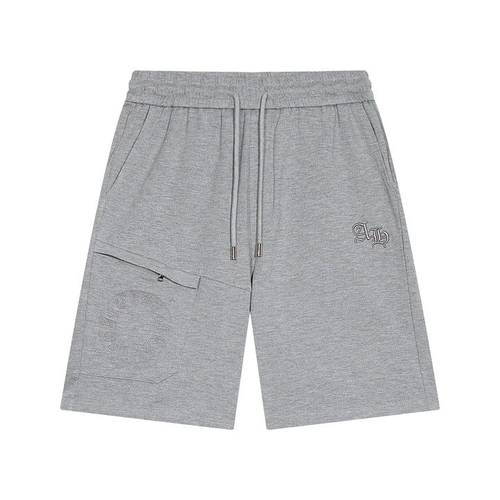 CHROME HEARTS HORSE SHOE LOGO SHORTS GREY