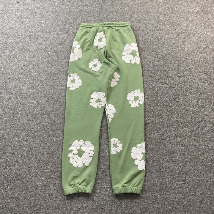 DENIM TEARS COTTON WREATH SWEATPANTS LIGHT GREEN