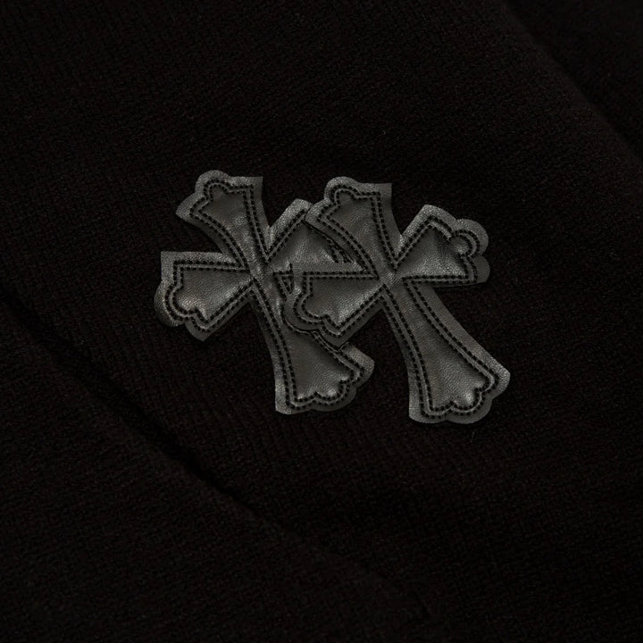 CHROME HEARTS BLACK CROSS PATCH HOODIE BLACK