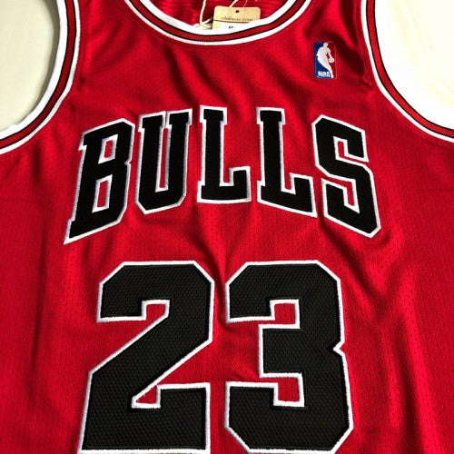 Men's Chicago Bulls Michael Jordan #23 Throwback Red Hardwood Classics Player Jersey