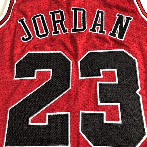 Men's Chicago Bulls Michael Jordan #23 Throwback Red Hardwood Classics Player Jersey